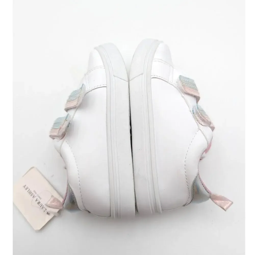 Laura Ashley Hook & Loop Sneakers Shoes Round Toe Girls' White Size US10 EU27